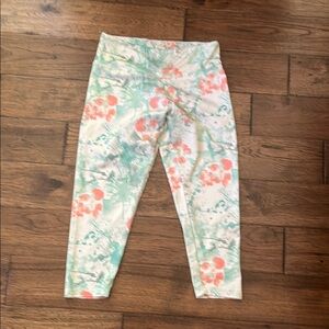 Floral Print Womens Crop Leggings